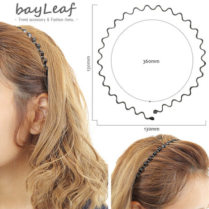 ウェーブ カチューシャ シンプル レディース メンズ キッズ ヘアアクセサリー オシャレ かわいい ギフト プレゼント ブラック